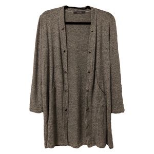 Anthropologie Coin 1804 Long Gray Knit Cardigan